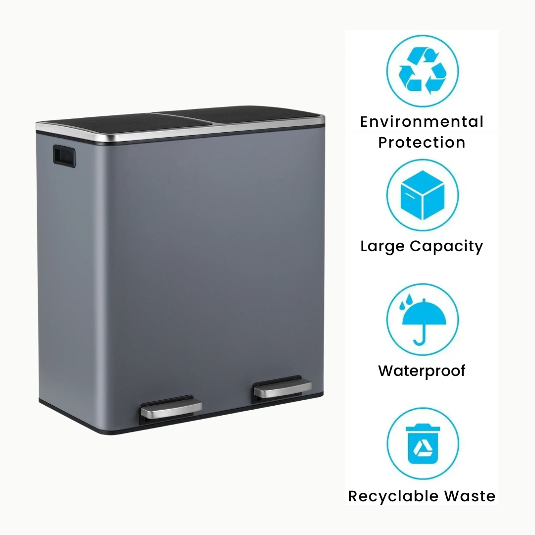 dual trash can for kitchen features