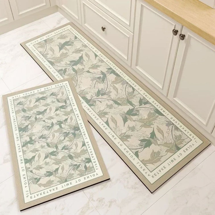 Floral Kitchen Mat – Waterproof, Non-Slip, Anti-Fatigue Comfort for Kitchen & Entryways