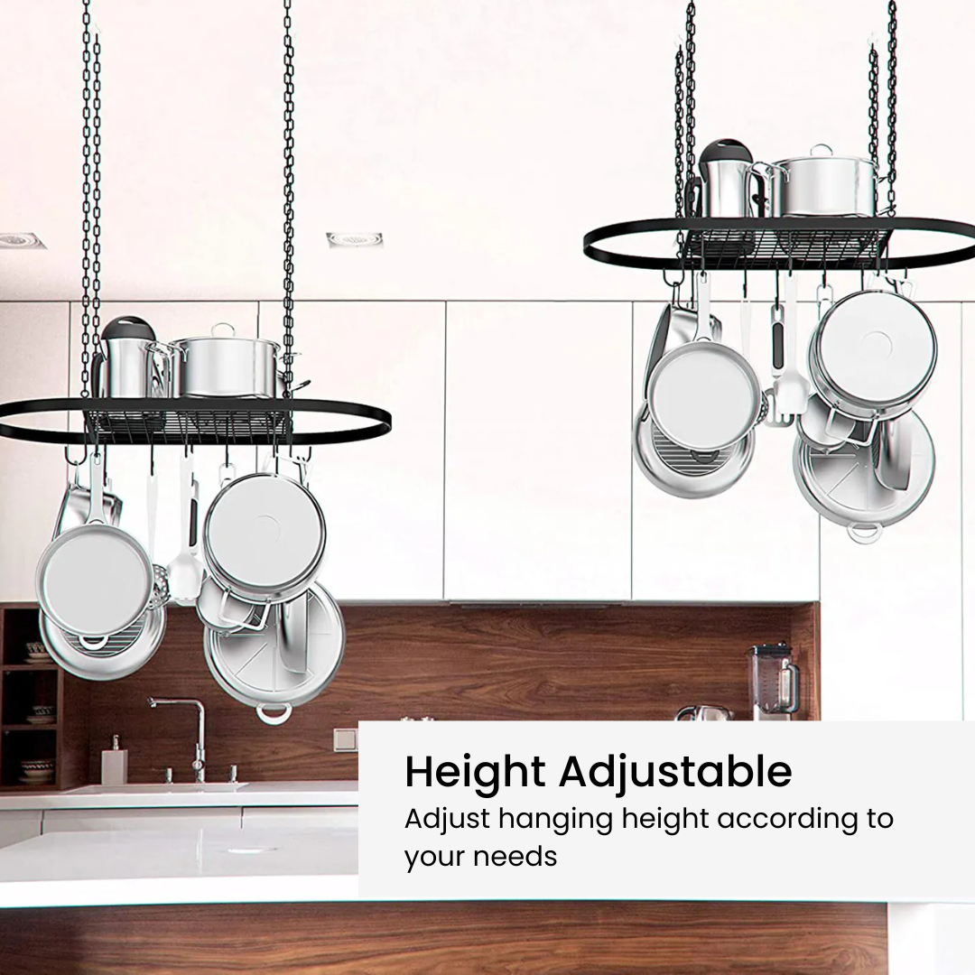 Hanging Pot and Pan Rack - Height Adjustable