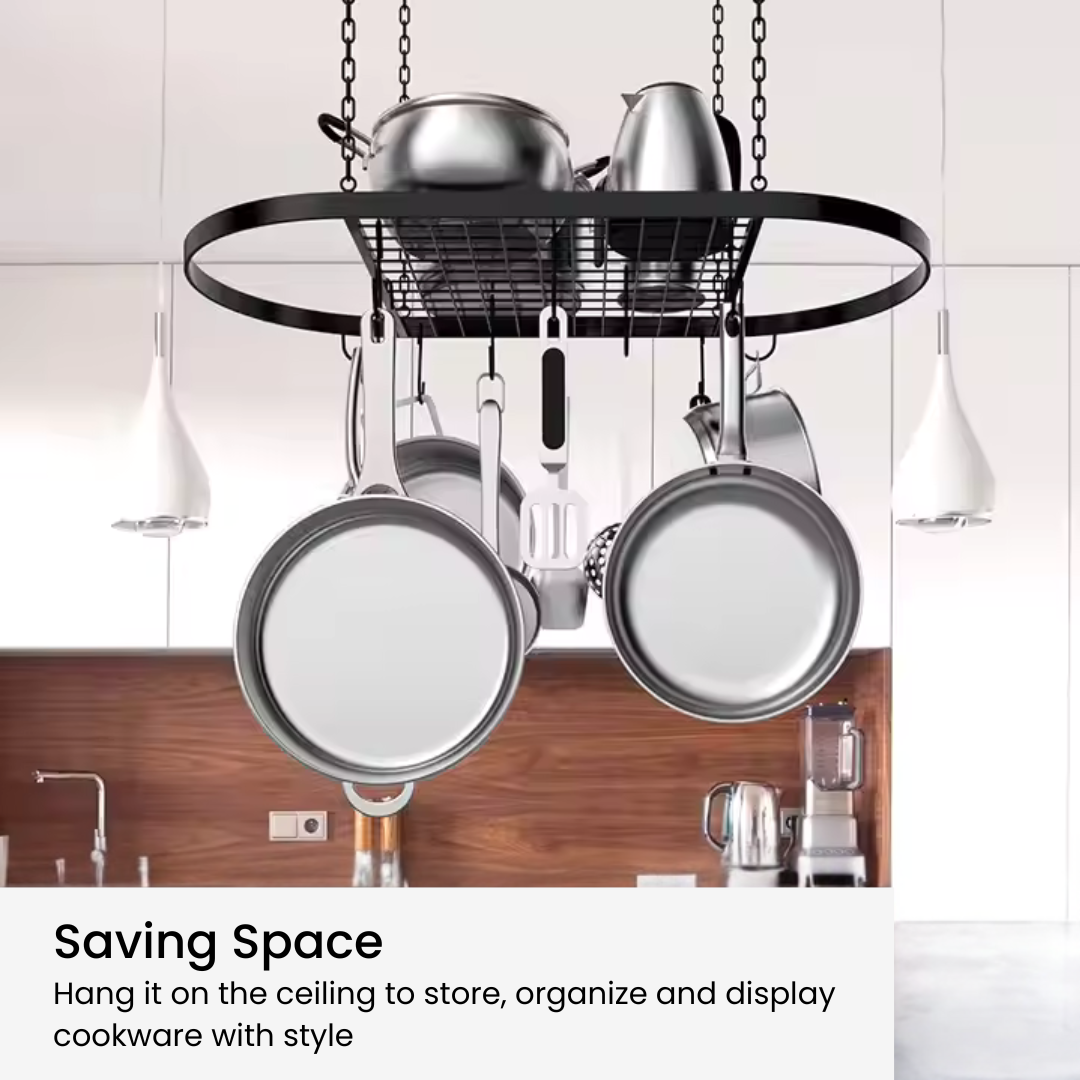 Hanging Pot and Pan Rack - Space Saving