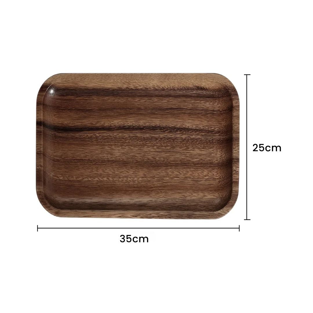 Tea Tray - Solid Acacia Wood Serving Tray & Decorative Coffee Tray