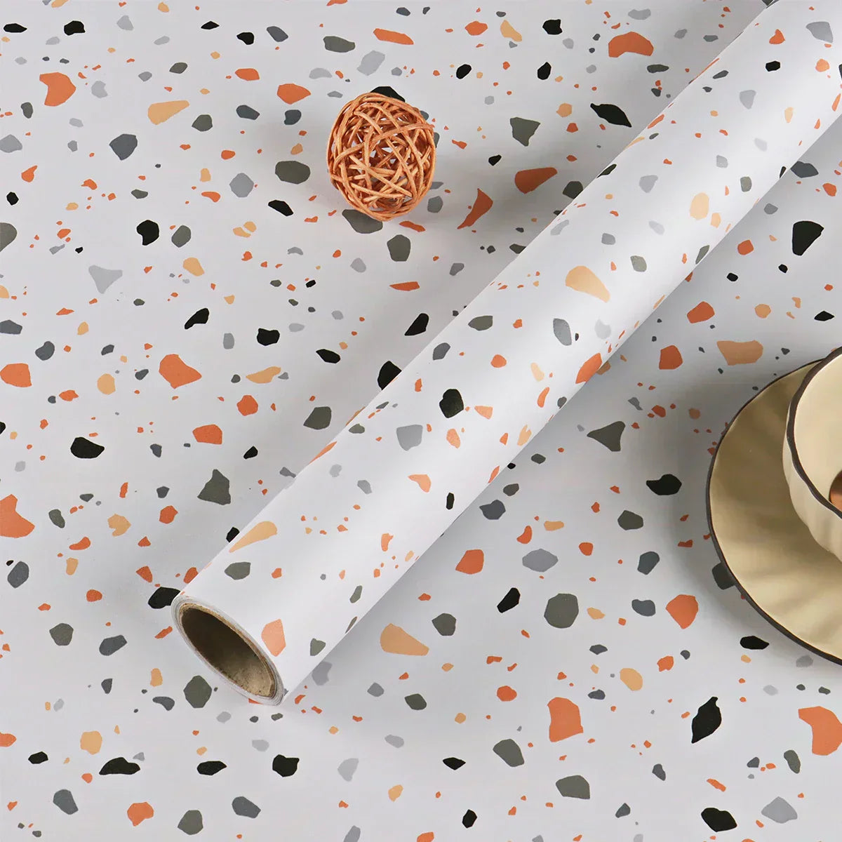 marble wallpaper for kitchen_matte-orange