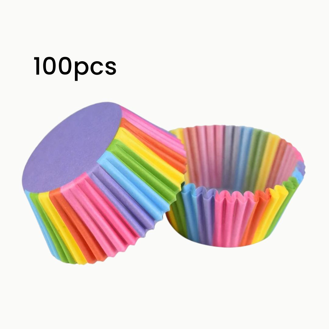 Muffin Cups - Mini Paper Baking Dishware for Cakes, Muffins and Cupcakes