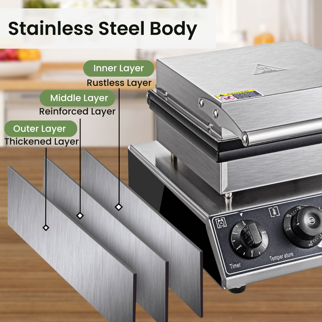 Pancake Maker - Stainless Steel Body