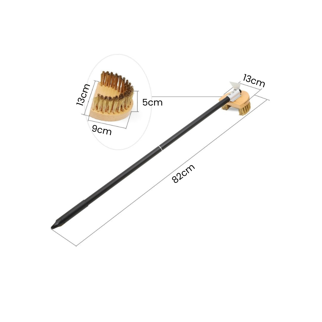 Pizza Oven Brush - Durable Pizza Oven Cleaning Brush with Wooden Handle and Stainless Steel Bristles