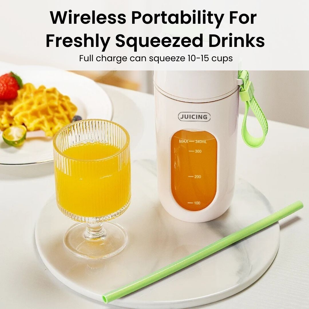 Portable Juicer - 12 Blades, 60W Electric Machine, USB Rechargeable Mini Blender, Smoothie Maker