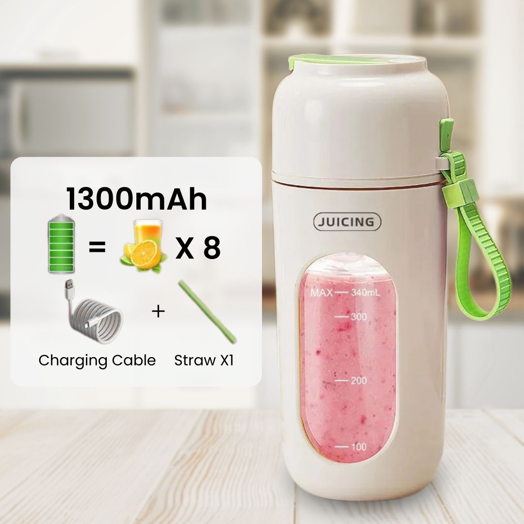 Portable Juicer - 12 Blades, 60W Electric Machine, USB Rechargeable Mini Blender, Smoothie Maker