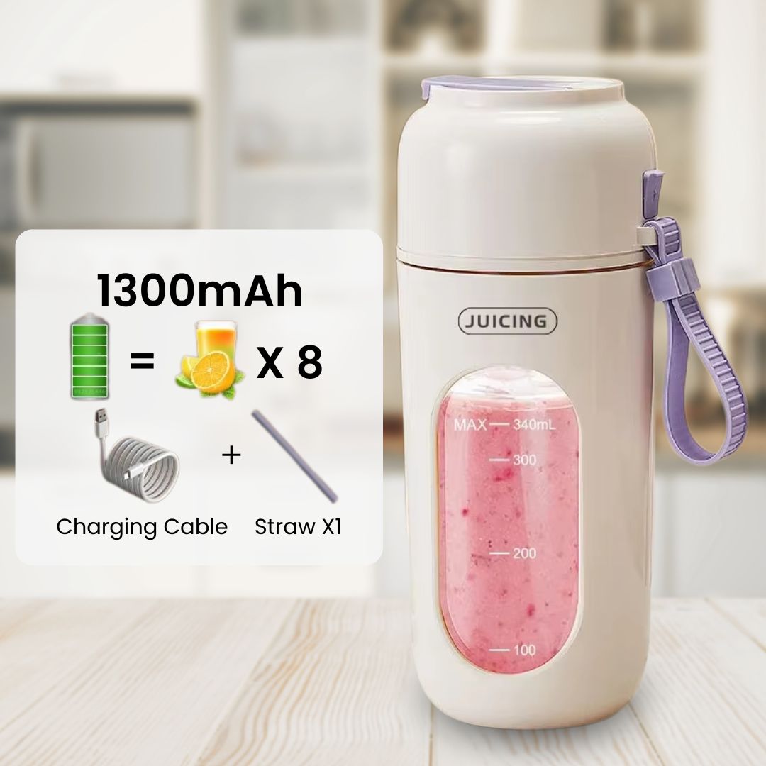 Portable Juicer - 12 Blades, 60W Electric Machine, USB Rechargeable Mini Blender, Smoothie Maker