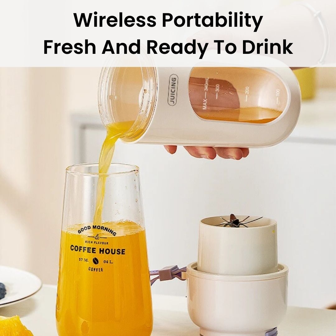 Portable Juicer - 12 Blades, 60W Electric Machine, USB Rechargeable Mini Blender, Smoothie Maker