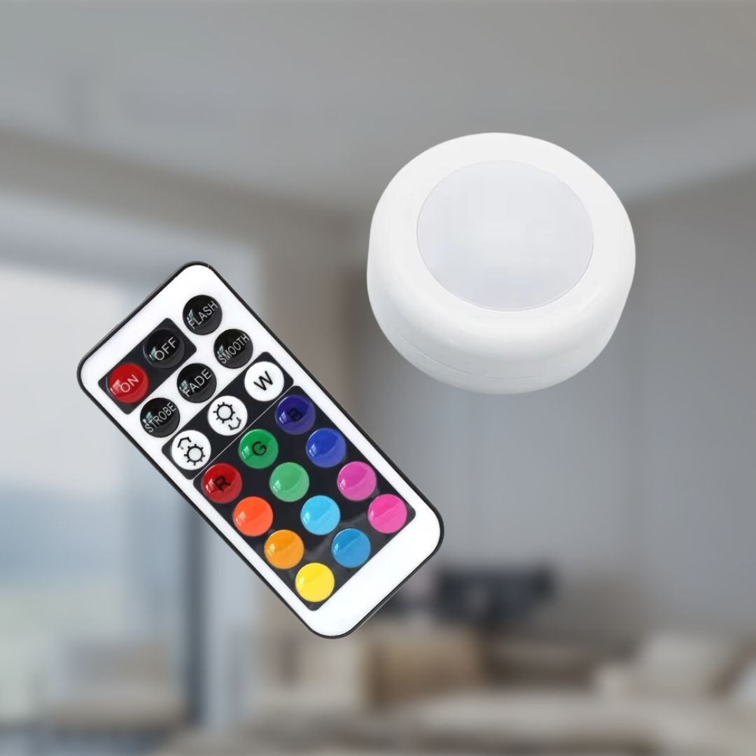 Puck Lights With Remote Control - 13 Colors And 20 Feet Range Wireless Battery Operated LED