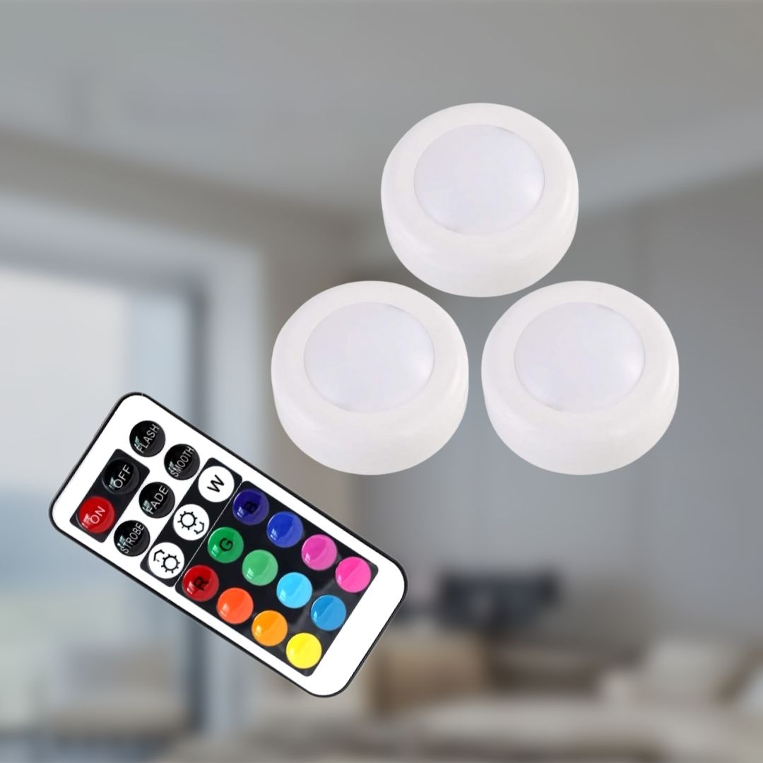 Puck Lights With Remote Control - 13 Colors And 20 Feet Range Wireless Battery Operated LED