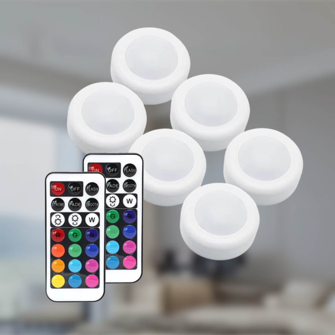 Puck Lights with Remote – 6 lamp