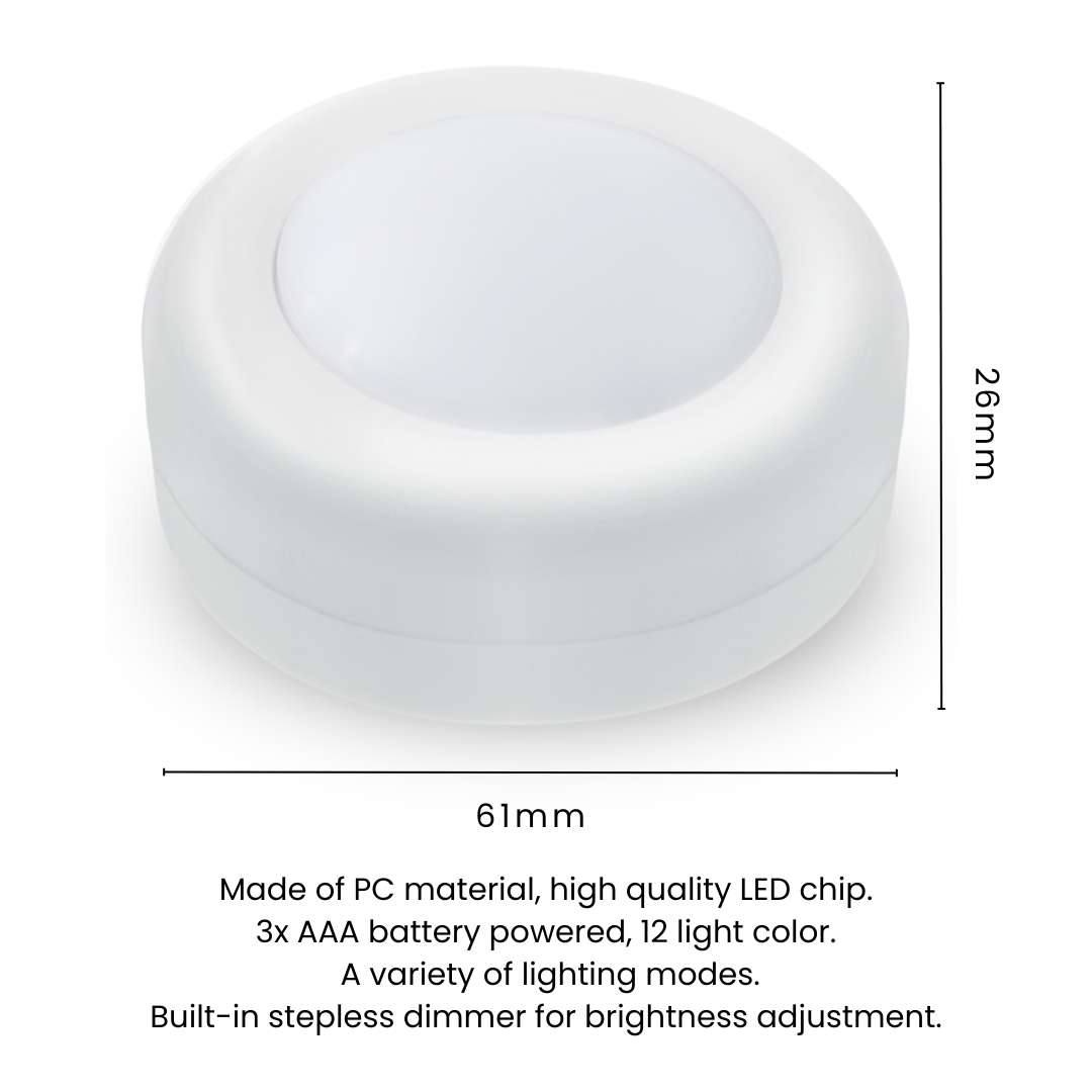 Puck Lights with Remote – dimensions