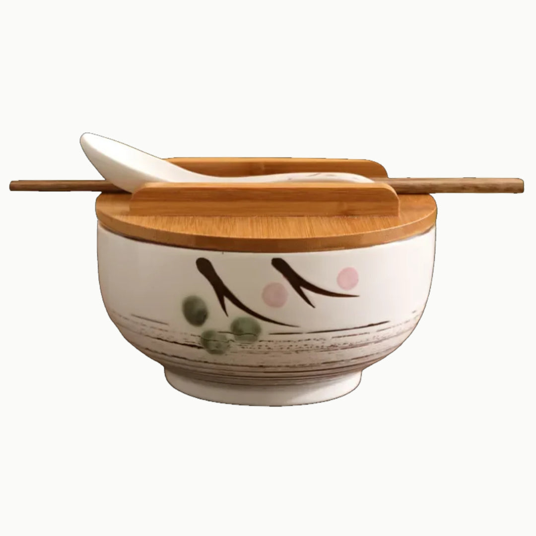 ramen bowl set white style