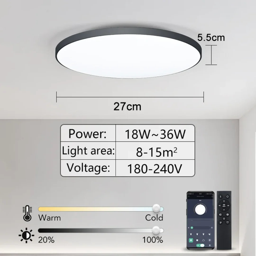 remote control ceiling lights black 36W