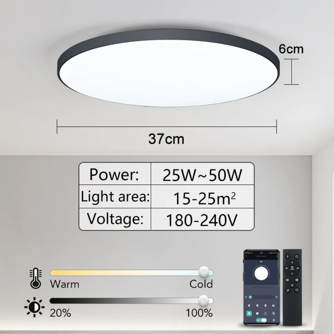 remote control ceiling lights black 50W