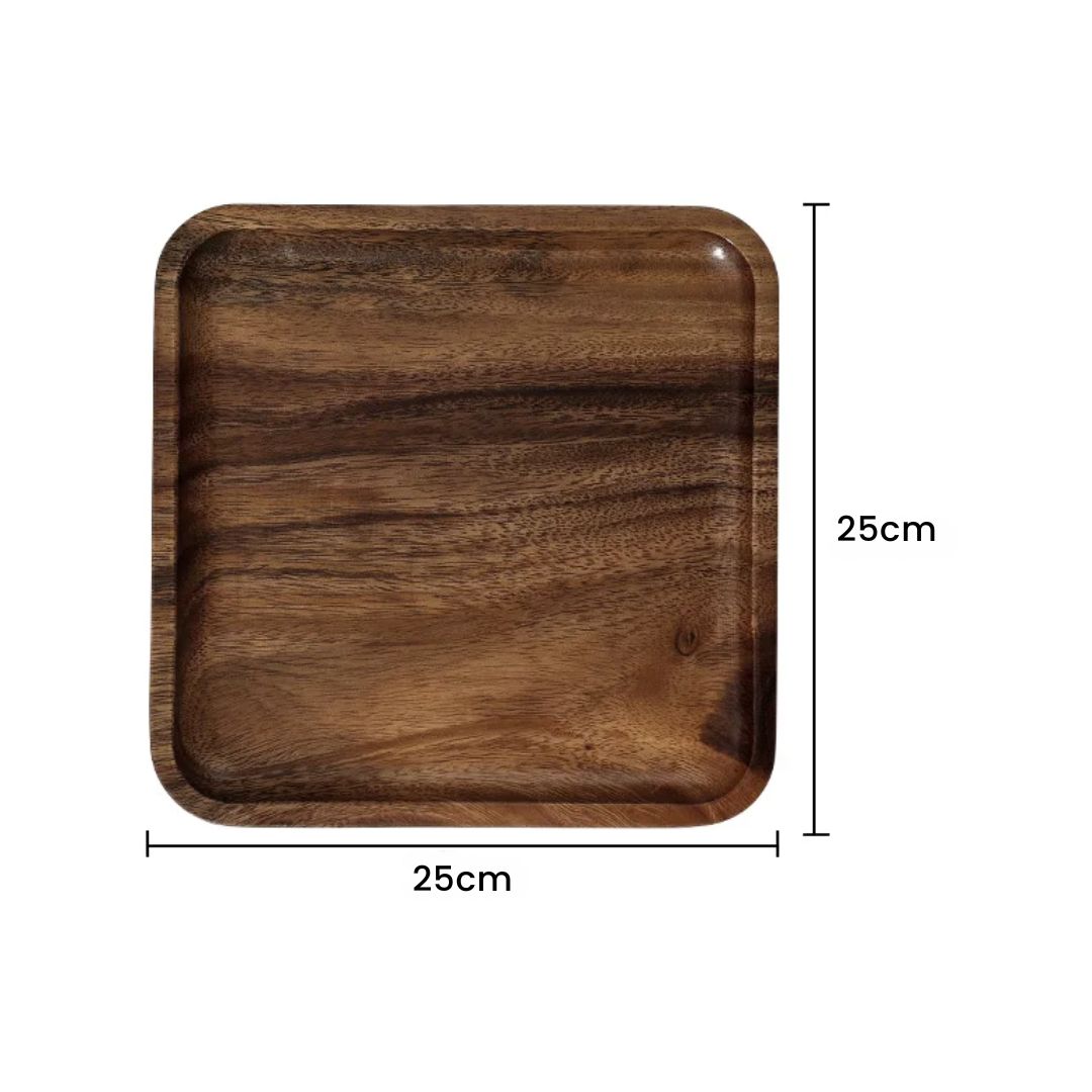 Tea Tray - Solid Acacia Wood Serving Tray & Decorative Coffee Tray