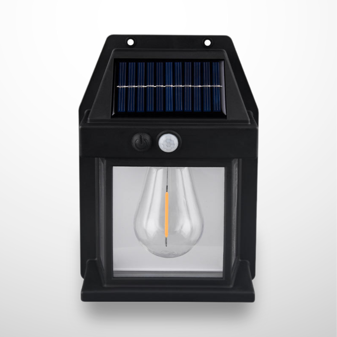 Solar Porch Light - Black Warm