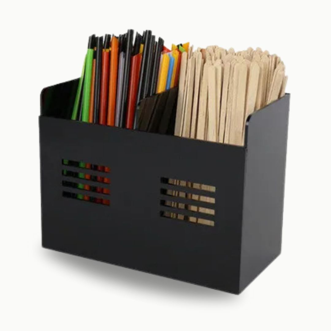 Straw Holder - Multi-Compartment Cup Storage Rack and Reusable Straw Organizer for Home and Office