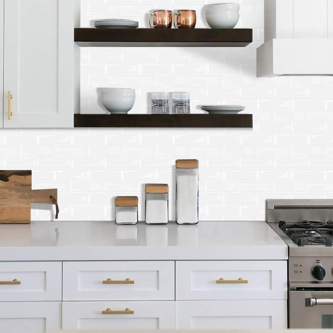 subway tile wallpaper for kitchen