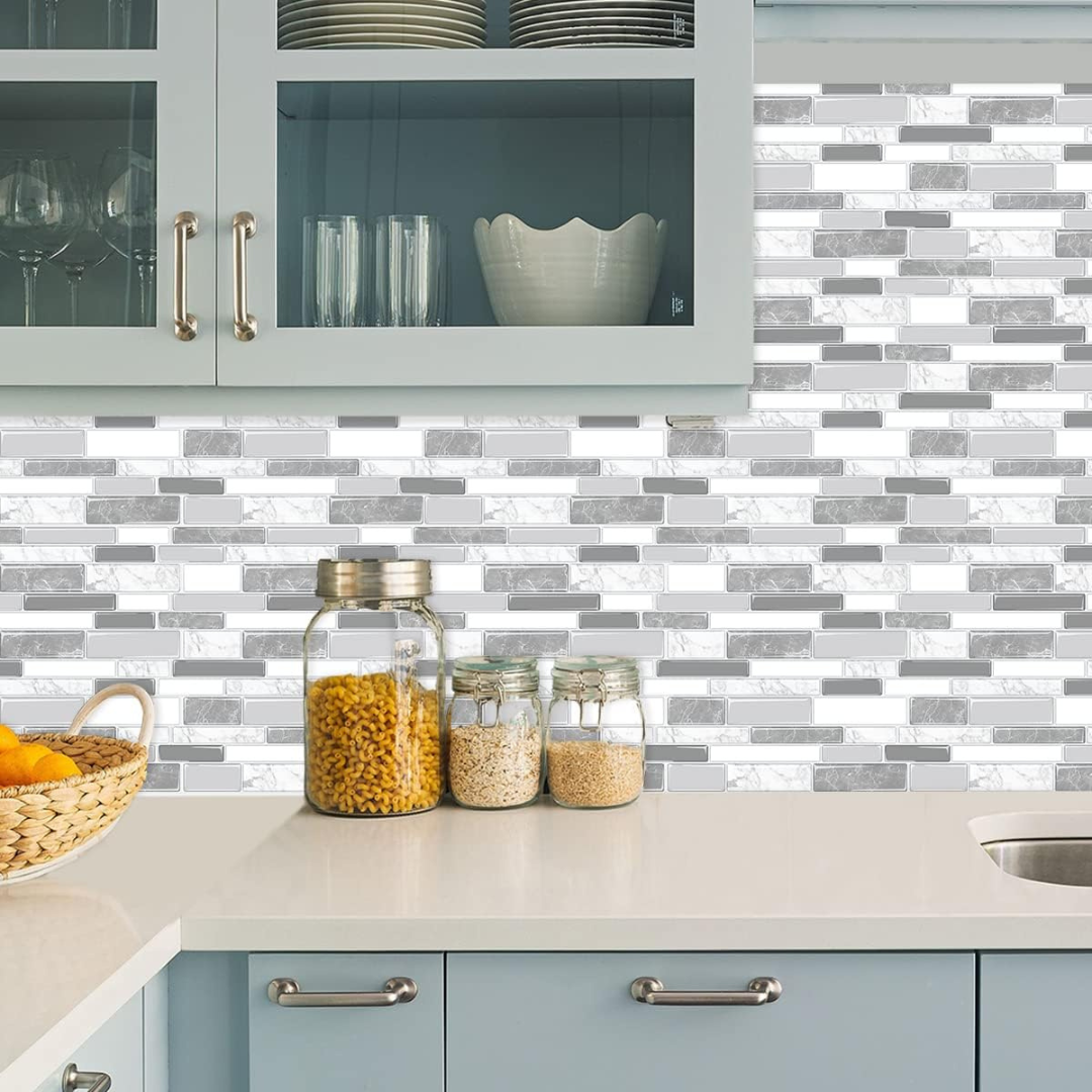 subway tile wallpaper for stylish kitchen