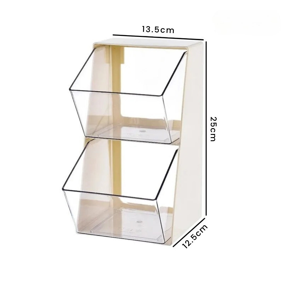 Tea Bag Organizer - Multi-Compartment Coffee Tea Storage Box, Compact Tea Holder for Office and Kitchen Organization