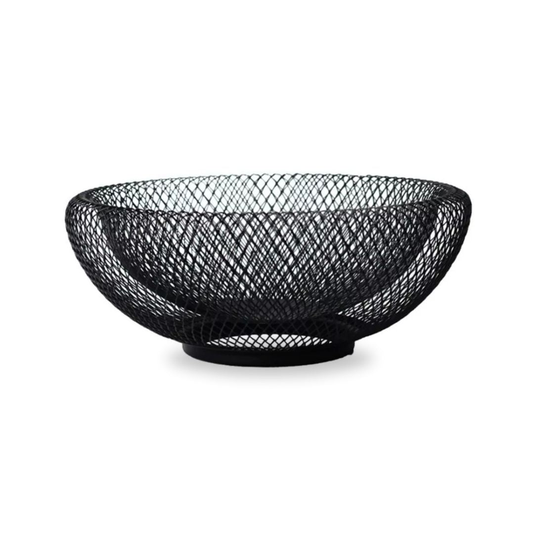 Wire Fruit Basket - Round Stackable Metal Bowl for Pantry & Kitchen Counter