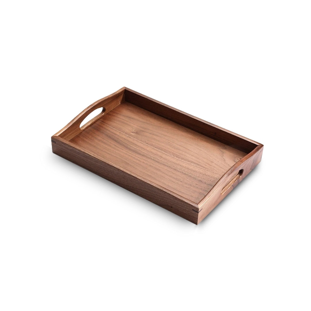 Wooden Tray - Rustic Serving Tray with Handles, Walnut Kitchen & Home Tray